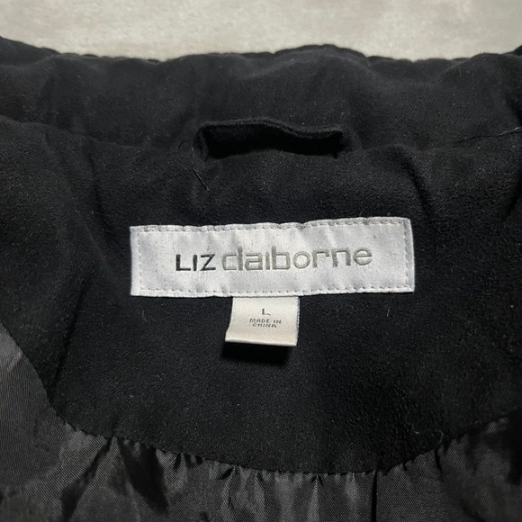 Liz Claiborne Women's Black Quilted Puffer Jacket Coat Full Zip Mock‎ Neck L - Picture 6 of 9
